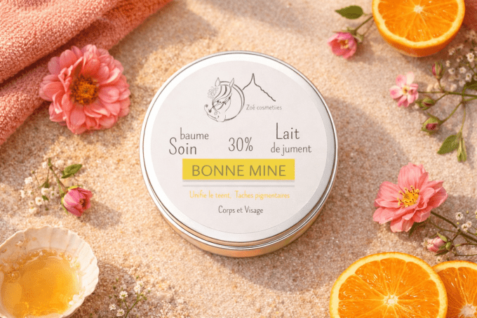Baume BONNE MINE Unifiant et anti tâches brunes - 30% lait de jument