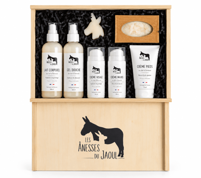 Coffret bois VIDE - formats 100 50 30ml - 18x25x5cm- Les anesses du Jaoul - Aux Libellules