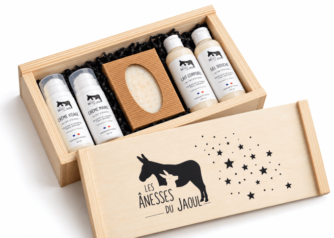 Coffret bois VIDE- format 50ml - 30ml - 10.5x21x4cm- Les anesses du Jaoul - Aux Libellules