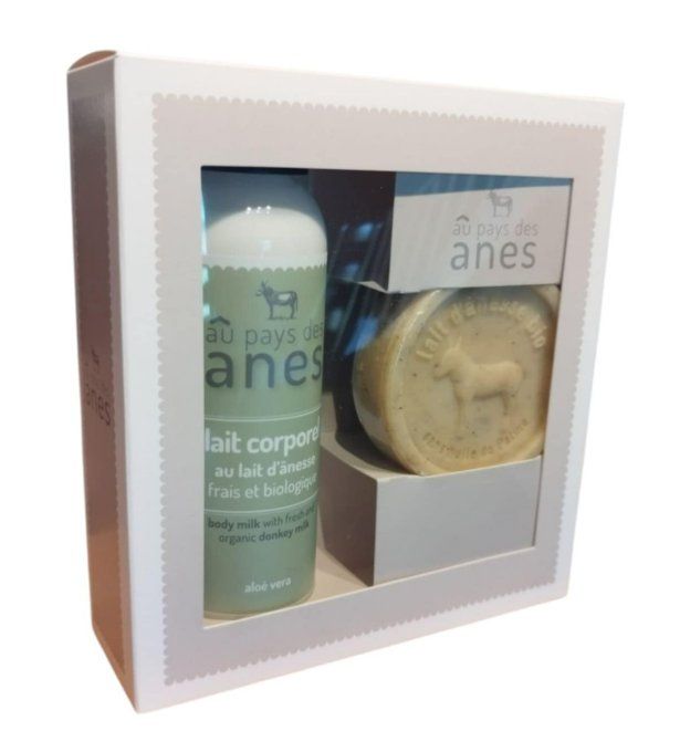 Coffret Plaisir 1 flacon et 1 savon rond - VIDE - Aux Pays des Anes 