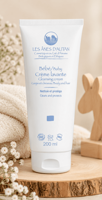 Gel douche bébé corps & cheveux au lait d'ânesse - Crème La- SPECIAL BEBE - LES ANES D'AUTAN 