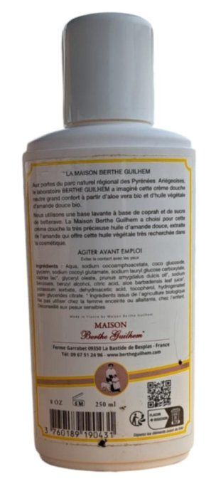 Crème douche au lait de chèvre alpine bio  250 ml - HUILE AMANDE DOUCE & ALOE VERA