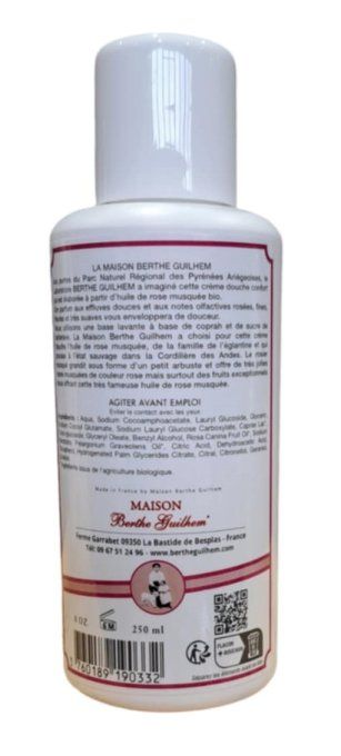 Crème douche au lait de chèvre alpine bio  250 ml - HUILE DE ROSE MUSQUEE