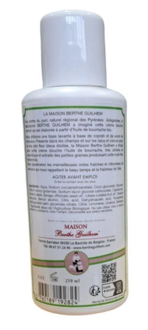 Crème douche au lait de chèvre alpine bio  250 ml - VERVEINE BIO & HUILE DE BOURRACHE