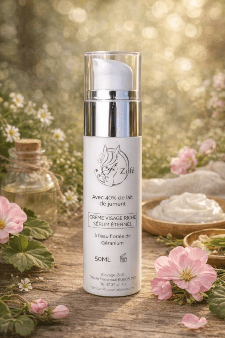 Crème visage ETERNELLE 40% de lait de jument