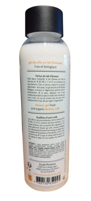 Gel douche au lait d’ânesse frais et biologique Nature 250 ml