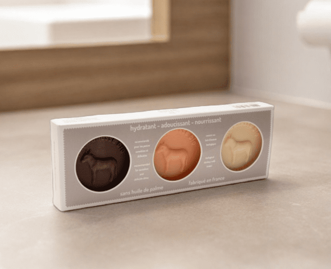 Coffret pour 3 savons rond VIDE - Aux Pays des Anes  Coffret pour 3 savons rond VIDE - Aux Pays des Anes