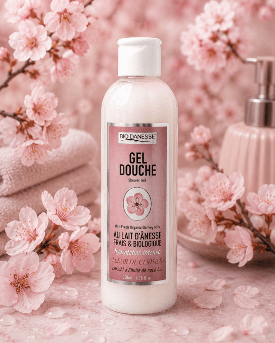 Gel douche au lait d'ânesse bio fleur de cerisier
