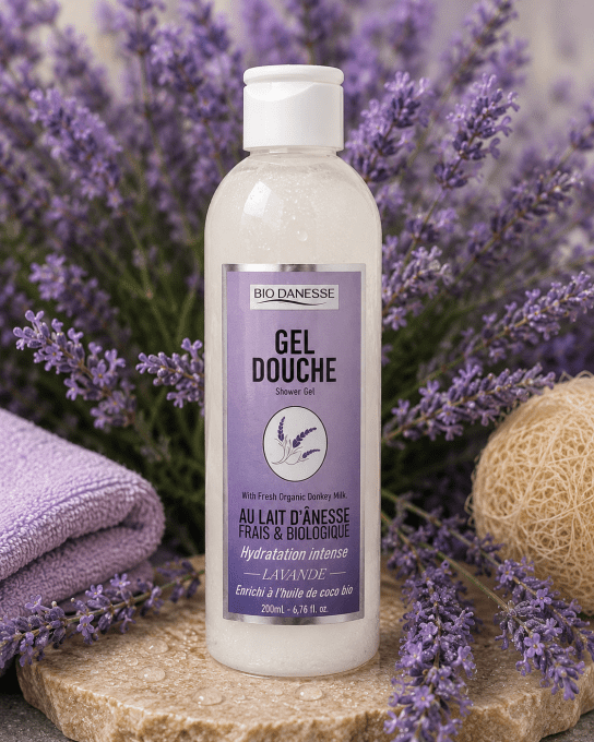 Gel douche au lait d'ânesse bio lavande