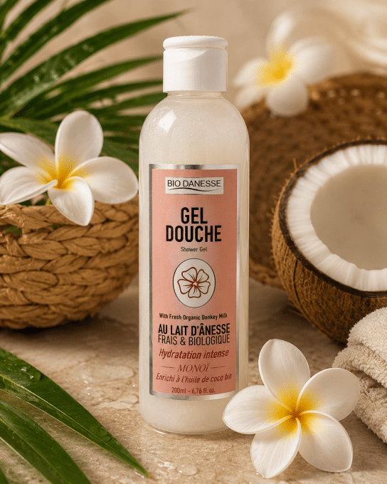Gel douche au lait d'ânesse bio Monoï