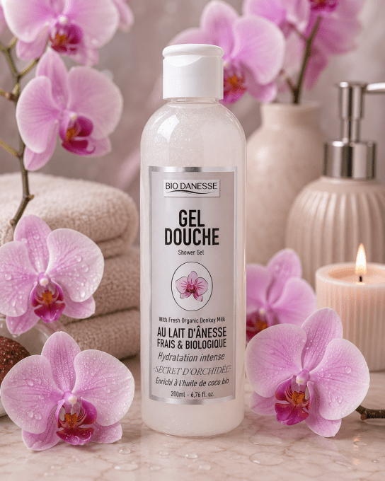Gel douche au lait d'ânesse bio orchidée