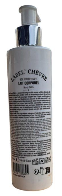 Label Chèvre Lait Corporel Hydratant Au Lait De Chèvre Bio Flacon-Pompe 250ml