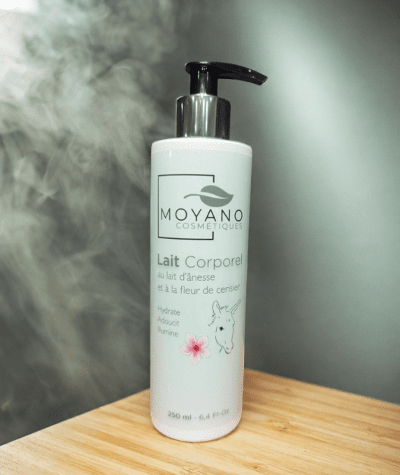 Lait corporel au lait d'ânesse bio - Fleur de cerisier - sans alergène - Moyano