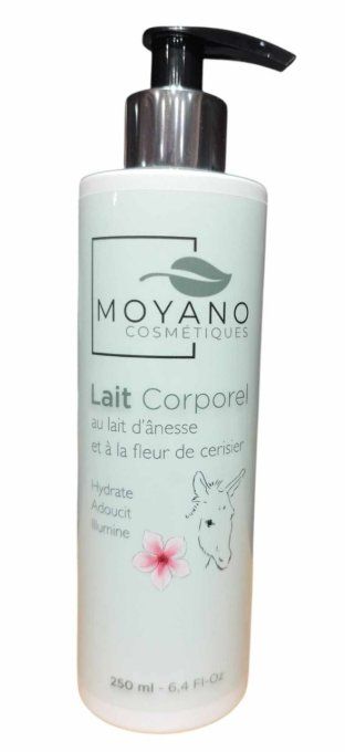Lait corporel au lait d'ânesse bio - Fleur de cerisier - sans alergène - Moyano