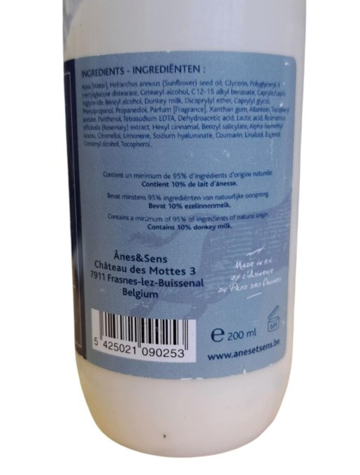 Lait corporel au lait d'ânesse 200ml - Anes&Sens 