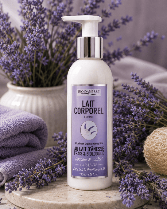 Lait corporel au lait d'ânesse bio Lavande