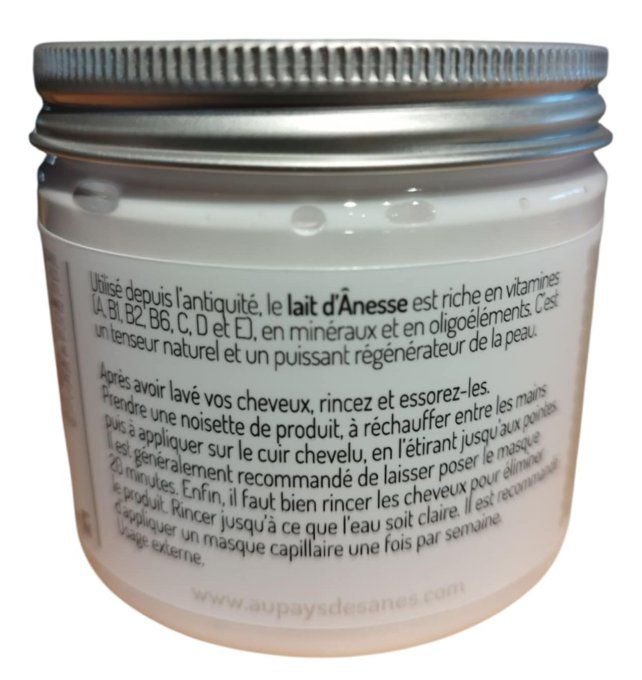 Masque capillaire au lait d'ânesse frais et bio 200 ml 