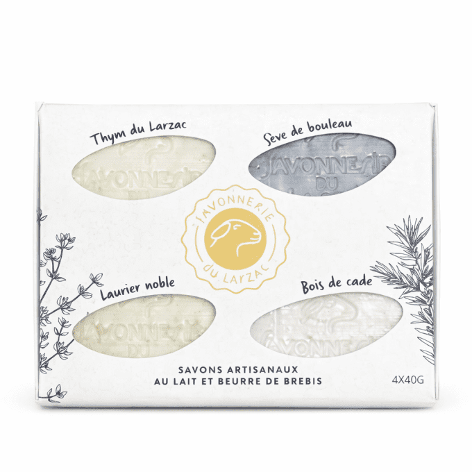 Savons au lait de brebis pack PRENIUM de 4 savons de 40g