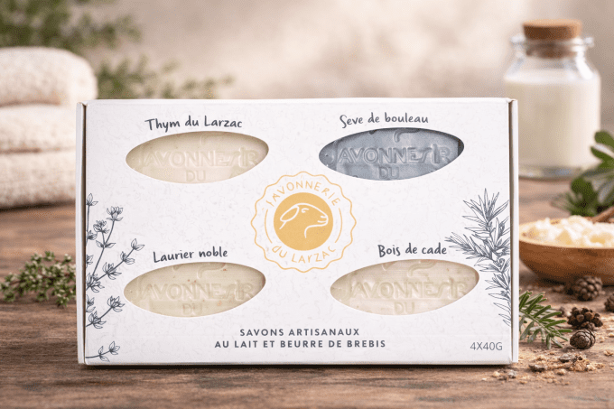 Savons au lait de brebis pack PRENIUM de 4 savons de 40g