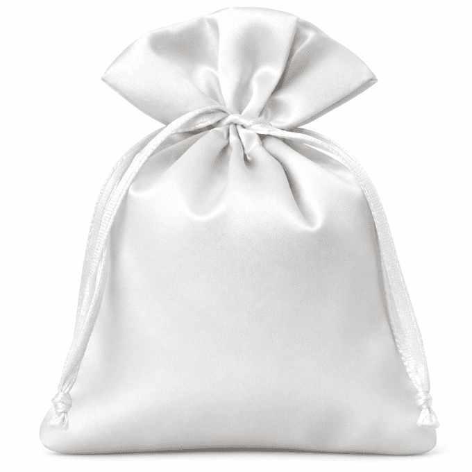 Petit sac en satin avec savon 25gr au lait d'ânesse