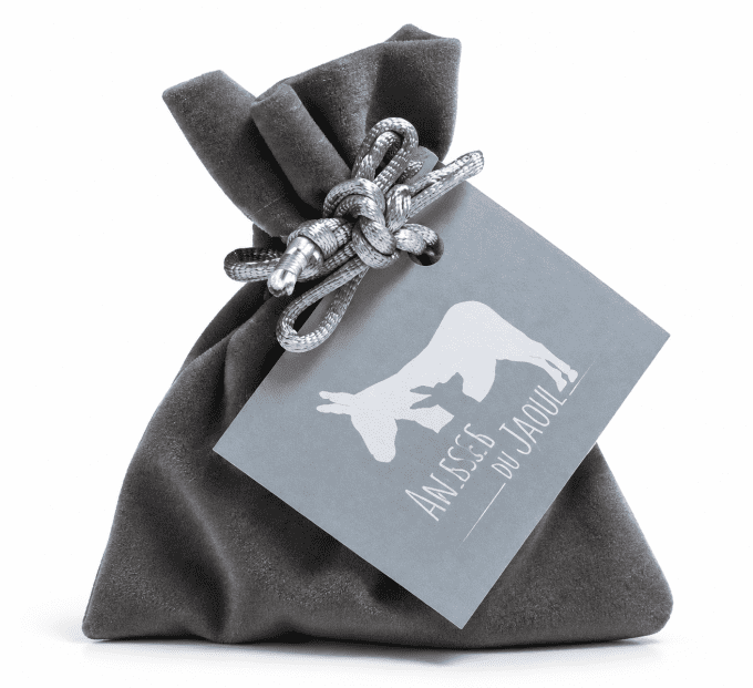 Petit sac en velour avec savon 25gr au lait d'ânesse 