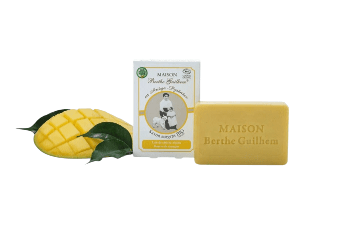 Savon certifié BIO sans huile de palme au lait de chèvre - MANGUE