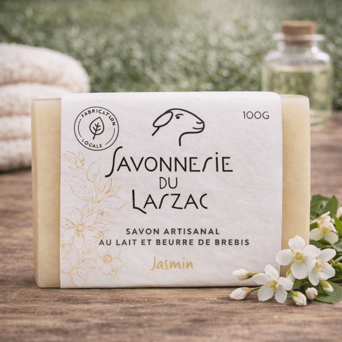 Savon au lait de brebis Jasmin - 100g