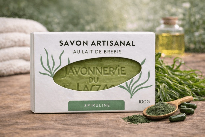 Savon au lait de brebis Spiruline 100g