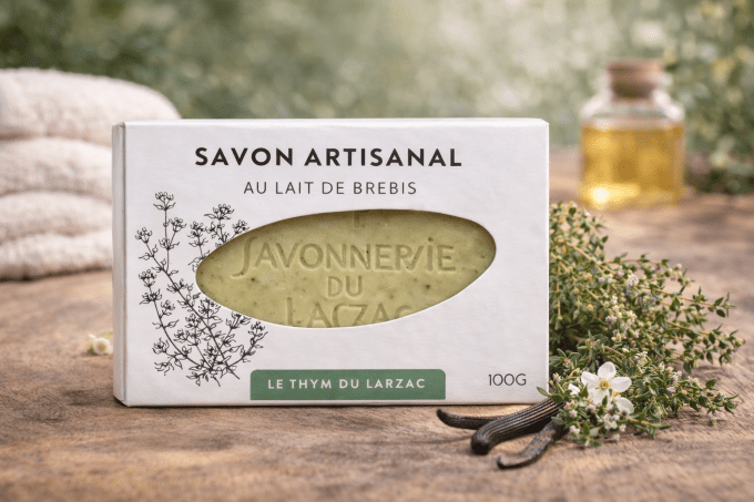 Savon au lait de brebis Thym du Larzac - 100g