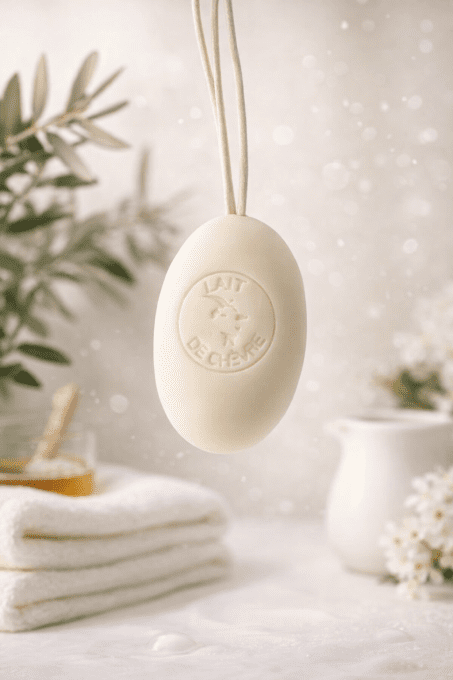 Savon Ovale sur Corde au Lait de Chèvre 200g