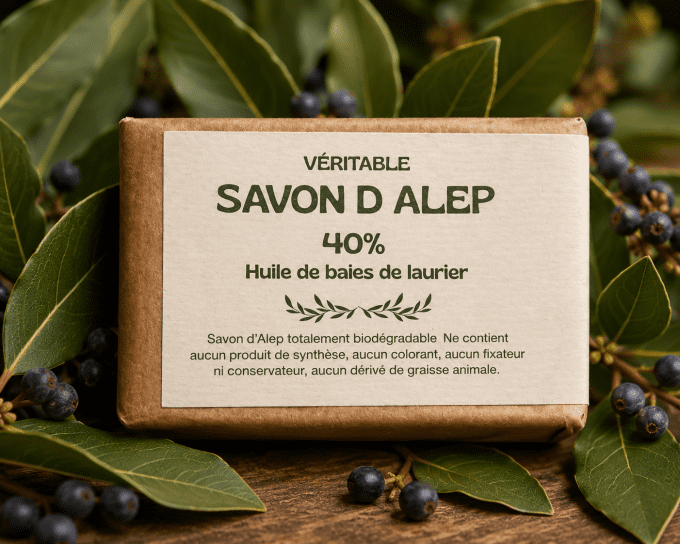Savon d'Alep 40% huile de laurier noble 110gr - Aux Libellules
