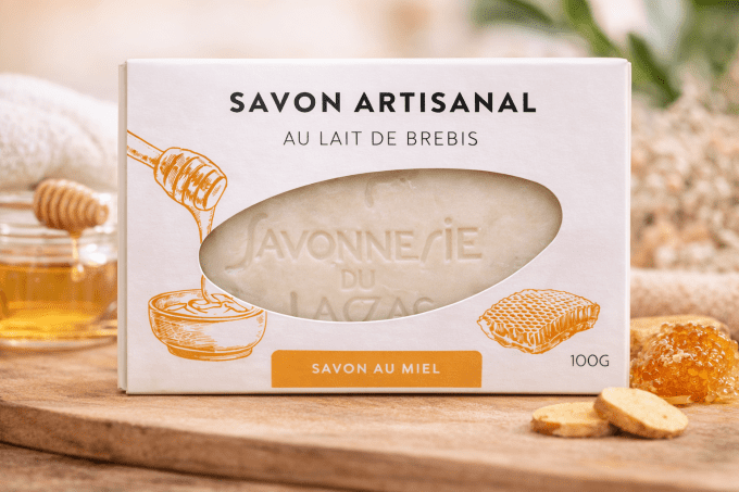 Savon Miel au lait et beurre de brebis - 100gr -