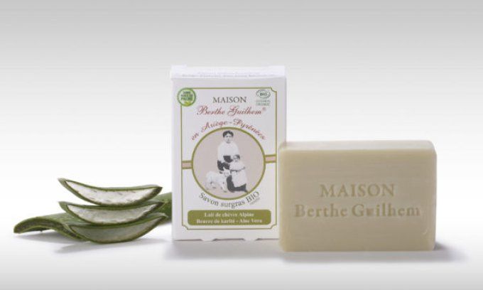 Savon certifié BIO sans huile de palme au lait de chèvre - KARITE & ALOE VERA
