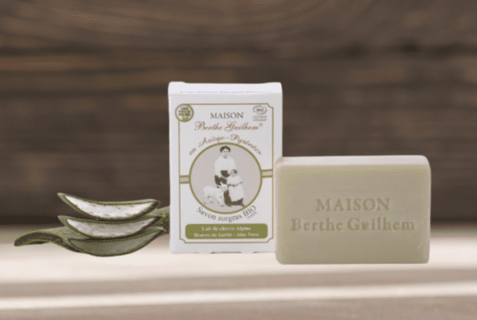 Savon certifié BIO sans huile de palme au lait de chèvre - KARITE & ALOE VERA