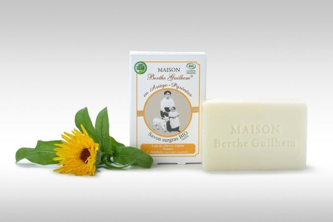 Savon certifié BIO sans huile de palme au lait de chèvre - NEUTRE & CALENDULA