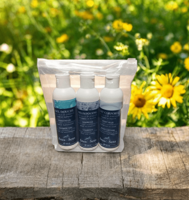 Trousse produits voyage/découverte 3x100ml lait d'ânesse